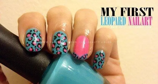 leopart print nail art