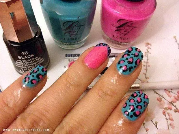 leopart print nail art