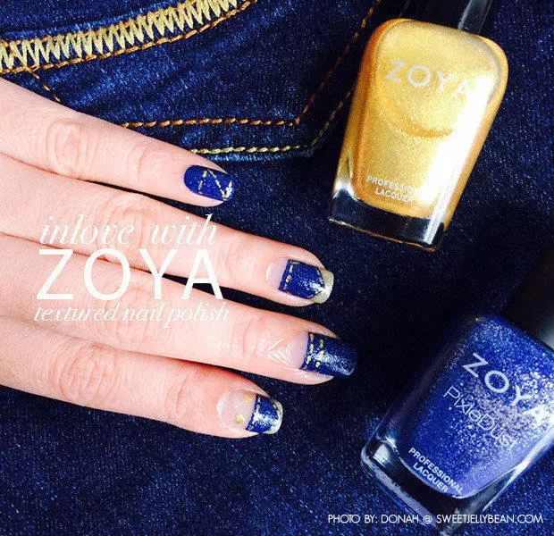 Denim Nail Art with Zoya Pixie Dust