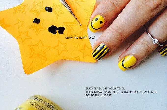 Smiley nail art tutorial