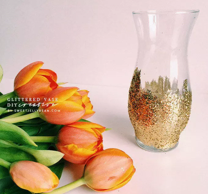 Glittered Vase DIY How-To