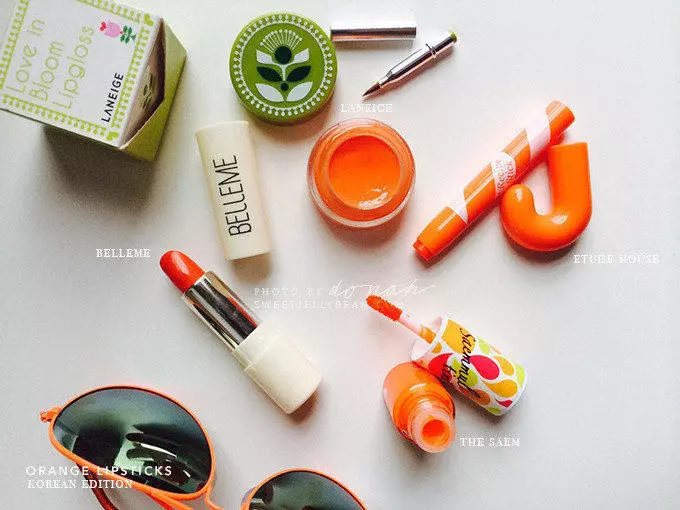 orange lipsticks korean brands